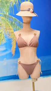 ชุดว่ายน้ำสีพื้น แบบมีห่วงผูก (รุ่นแบบมีห่วงผูก)