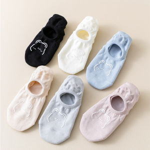 Masely Boat Socks Female Shallow Mouth Bear Cute Japanese Cartoon Socks Spring And Summer Thin Socks