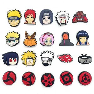 Bandai | 20 PCS Anime Cartoon Naruto DIY Decoration Accessories For Clogs Bogg Bag PVC Decorations Beach Bag Accessories Kids Gifts