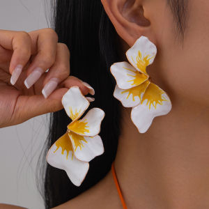 Ingemark | Ingemark Romantic Boho Petal Flower Stud Earrings for Women Wed Bridal 2025 New Fashion Piercing Earrings Y2K Party Jewelry Gift