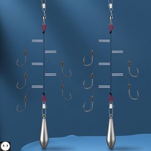 String Hooks + 10g Lead Drop Set String Hook Fishing Sets Anti-tangle Fishing Hooks Casting Rod Fishing Sets