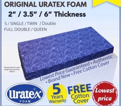 ORIGINAL URATEX FOAM MATRESS WITH COVER
