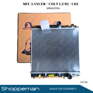 14154 MITSUBISHI LANCER COLT 1.3 1992 C62 RADIATOR ASSEMBLY M/T 375x408x16mm PA16 1ROW MB660596 MB660540