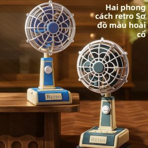 Quạt Cầm Tay Sạc USB Mini Im Lặng Retro Quạt Gấp Cực Êm Di Động Cho Chuyến Du Lịch Ngoài Trời Mùa Hè Và Sử Dụng Văn Phòng