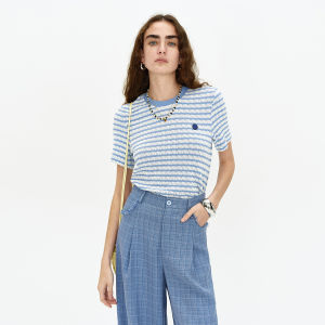 Slim Fit Casual Tshirt Blue Stripes