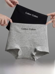 MiiOW | กางเกงบ็อกเซอร์ชายผ้าฝ้ายแท้ระบายอากาศได้ดีสำหรับผู้หญิง ระดับ 10A ป้องกันแบคทีเรีย กางเกงขาสั้นกีฬาเอวกลาง ความยาวปกติ