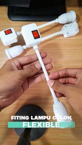FITING LAMPU FLEXIBLE E27 COLOK SAKLAR FITING KONVENTER ON / OFF