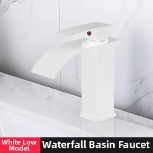 Hot and Cold Adjustable Waterfall Style Bathroom Sink Faucet