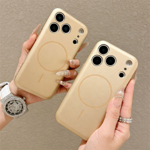 Luxury Metallic Paint Silicone Magnetic Case for iPhone 17 15 14 13 16 Pro Max 17 For Magsafe Wireless Charging Matte Soft Cover