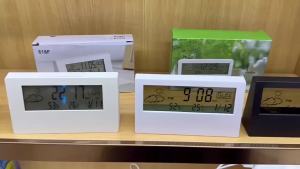 Multifunction Thermometer Thermo-Hygrometer with LED Temperature Humidity Meter Electronic Alarm Clock Weather Station for Home