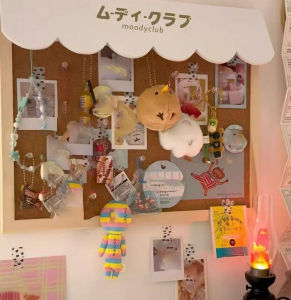 New DIY Cute Dessert House Cork Message Board Home Dormitory Jewelry Wooden Storage Board Wall Decorative Board Room Decoration