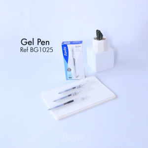 Bantex Gel Pen 0.5 mm / Pena Sekolah Anti Macet Tinta Cepat Kering Nyaman Digenggam BG1025