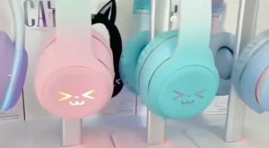 SOYTO | SOYTO Gradient RGB Light Cat Ear Foldable Bluetooth Headset Wireless Stereo Bass Gaming Headphones Adjustable Over Ear Earphone