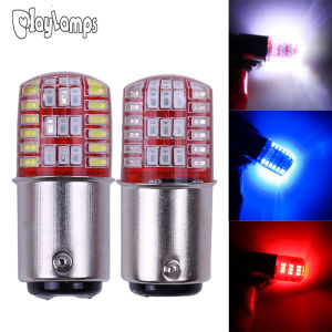 2 cái 1157 BAY15D P21/5 Wát Strobe đèn flash LED 3014 LED 42smd bóng đèn cho xe hơi đèn thắng hậu tự động tín hiệu báo rẽ bóng đèn trắng xanh đỏ