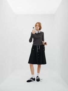 MO&Co. | Semi-skirt Corduroy Cotton