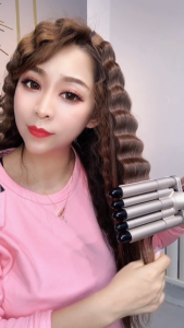Ceramic 5 Barrel Hair Curling Iron Wave Curler Hair Crimper 17mm Curly Wand Two-Gear Temperature Adjustable Volume Hair Styler