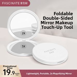ASCINATE | 2X Magnifying Portable Folding Mini Double-Sided Makeup Mirror