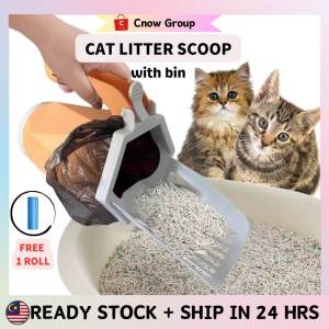 Cat Litter Scoop Litter Box Shovel with Plastic Bag Cat Cleaning Scoop