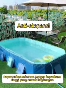 kolam renang anak jumbo Bebas inflasi Lipat Kolam Renang Bayi Cocok Untuk 1-10 Orang Family Swimming Pool For Kids