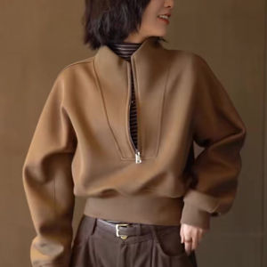 Browan Long Sleeve Sweatshirt Loose Womens Fashionable Autumn Vintage Elegant Atmosphere Top Korean Style Comfortable Fit