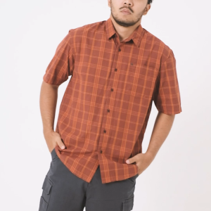 MGee Kemeja Lengan Pendek Kotak Shirt Pria Casual M gee ALTO C171 Teracota