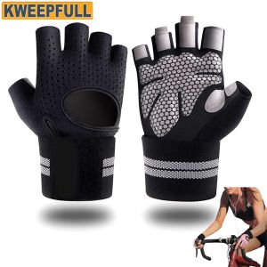 1Pair Workout Gloves Men Women Weight Lifting Gloves with Wrist Wraps Support for Gym Training Full Palm Protection for Fitness