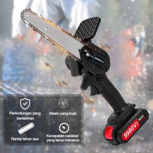 Import Cordless Electric Mini Chainsaw with Battery Portable Saw for Wood Cutting 6-Inch 36v 48v 68v Handheld Mini Pruning Shears Chainsaw Rechargeable Lithium Battery Chain Saw