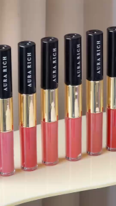 ลิปไฮยาดูโอ ลิปดูโอออร่าริช ลิป2in1 แมท&กลอส สีสวยชัด ติดทน บำรุงริมฝีปาก