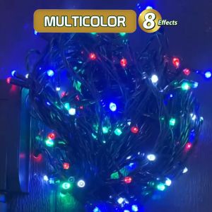 Electriq l Firefly Solar String Christmas Lights Outdoor Waterproof 8-Effects 100 Lights 7 Meter