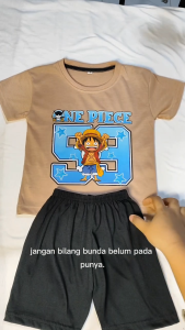 Baju Setelan Anak Laki Laki Karakter Angka 59 Monkey D Luffy - Kaos One Piece Anak Umur 1 - 10 Tahun