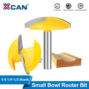 XCAN 1pc 6 8mm 1/4 1/2 inch Shank Small Bowl Router Bit Flat Bottom Knife Milling Cutter Woodworking Cutter For Wood