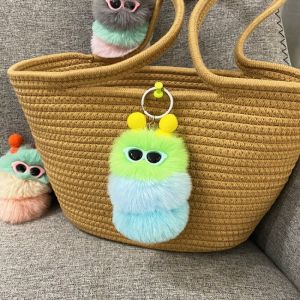 Creative Plush Keychains Couple Bag Accessories Childrens School Bag Pendants Festive Gifts Soft Cute Teddy Bear Design