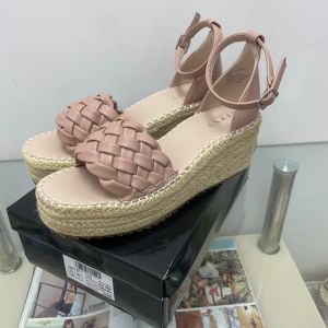 Platform Shoes Thick Sole Roman Sandals with Buckle Women Ins Cut Out PVC Woven Hemp Rope Foreign Trade Womens Shoes 36-Size 41