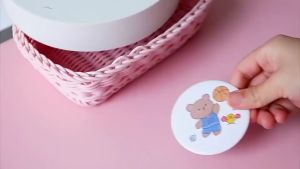 CB Cermin Bulat Karakter Kaca Make Up Mini Travel Size Motif Lucu Souvenir