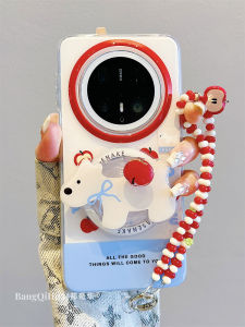 Huawei Mate70Pro+ New Model Phone Case Creative Rotating Apple Cute Dog Magnet Stand Mate60Pro with Bracelet Double Layer Silicone Pura70Pro Full Cover Anti-Fall Womens Style