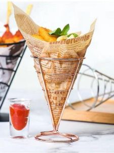 New American Creative Single Cup French Fry Rack Bar Chicken Block Snack Rack Western Cuisine Dim Sum Iron Art Rack