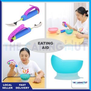 🏅Eating Aid Cutlery for Elderly 360° Rotating Swivel Spoon Fork Handicap Eating Aid
