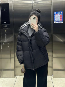 plus Size Womens Black Patchwork down Cotton Jacket Thick Warm Bread Style Outerwear Korean Style Loose Fit Autumn Winter Coat