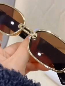 Trendy Sunglasses UV Protection Outdoor Fashion Match Retro Metal Frame Hip Hop Street Style Cermin Mata Hitam