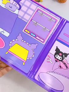 สติกเกอร์แม่เหล็กสำหรับเด็กผู้หญิงที่เงียบและตัดฟรีสุดหรูชุดเจ้าหญิงคุโรมิเมโลดี้สำหรับเด็ก