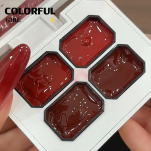 ✨พร้อมส่ง✨ qingyou Solid Pat Gel 4-Square Series เจลแพตโทนแดงวินเทจ เนื้อเนียนละเอียด สีแน่น Saturation สูง ไล่เฉดสวย Blooming นุ่ม  Saturation Blooming   4 Grid Series