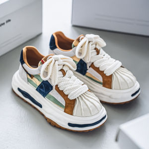 Mens Shell Toe Low Top Breathable Casual Shoes Thick Bottom Invisible Heightening 10CM Fashionable All-Match Sports Trendy Shoes