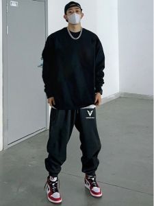 กางเกงบาสเก็ตบอลฤดูใบไม้ผลิและฤดูใบไม้ร่วงสำหรับผู้ชาย กางเกงกีฬาลำลองแบบหลวมๆ ทรงหลวมๆ สำหรับเล่นบาสเก็ตบอลแบบสวมขากว้าง