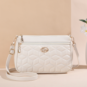 Ladies Large Capacity Multi-Zipper Compartment Crossbody Bag Fashionable Casual Shoulder Bag Versatile Single Strap Mom Bag