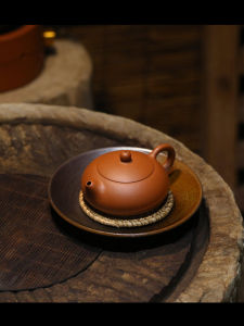 Large Size Ceramics Tea Brewing Tray round Disk Padded Mat for Tea Pot Dry Foaming Ceramic Tea Set Home Use Vintage Style