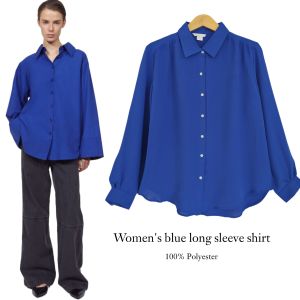 kemeja h*m blue longsleeve//kemeja wanita terbaru/kemeja wanita branded/kemeja wanita kekinian