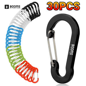 Booms Fishing CC1-30Pcs Aluminum Alloy 5cm Carabiner Keychain Camping Snap Small Clips Lock Buckle Hook Fishing Accessories