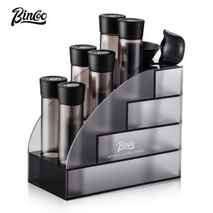 BINCOO ขวดโหลเก็บกระป๋องกาแฟพร้อมที่วางอุปกรณ์เสริมสำหรับกาแฟในวาล์วระบายอากาศเดียว