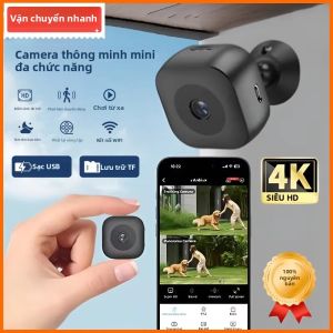 Camera An Ninh Mini 4K Full Tầm Nhìn Ban Đêm Chống Nước WiFi Màn Hình Phát Hiện Chuyển Động Giám Sát Nhà Thông Minh Máy Quay Phim