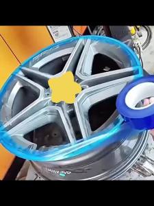 1pc Blue PE Wheel Rim Protector Film No-Residue Adhesive Aluminum Alloy Door & Window Self-Adhesive Tape Car Repair Patch Tool